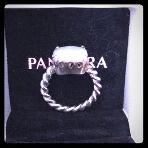 Pandora White Onyx Ring